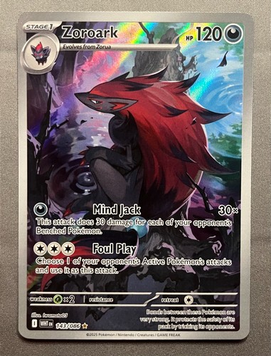 Zoroark 143/086 IR Illustration Rare Pokemon White Flare 2025 NM English