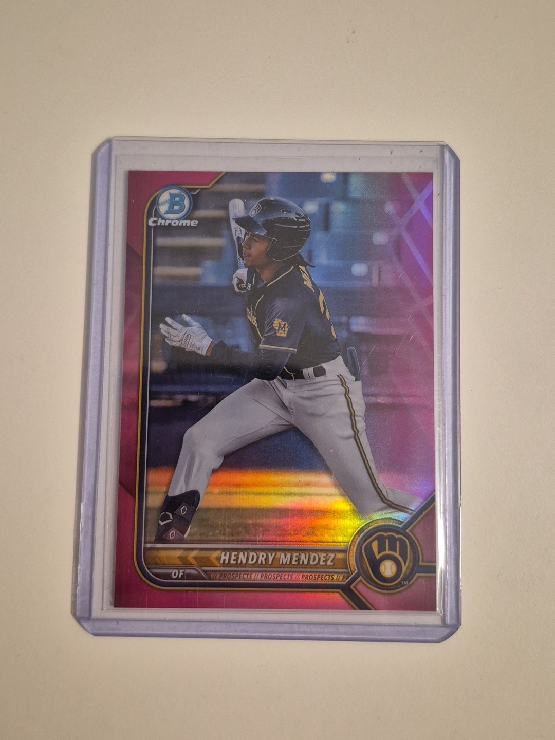 2022 Bowman - Chrome Prospects Hendry Mendez #BCP-88 Fuchsia Refractor /199 (RC)