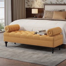 Modern Bedroom Bench for End Bed,Velvet Uphol...