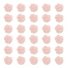 30Pcs Fluffy Soft Faux Fur Pom Poms for Hats with Elastic Loop, Pink