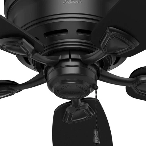 Hunter 48 inch Outdoor or Indoor Ceiling Fan No Light - Low Profile Mount, Black - Picture 6 of 9