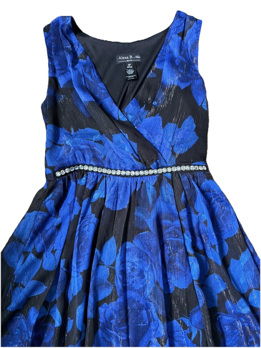 alexa b nites blue dress Alexa B Nites Dress Womens 8 Blue Glitter Halter Cut Out Tiered Maxi Gown