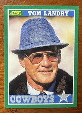 1989 Score Football TOM LANDRY #330 Coach Dallas Cowboys HOF