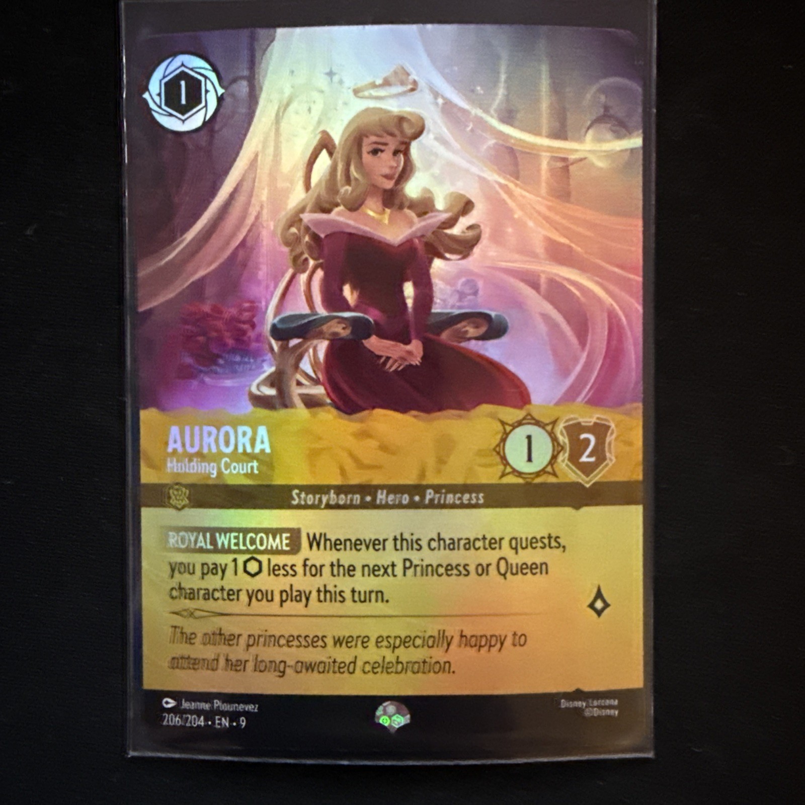 Disney Lorcana Fabled - Aurora, Holding Court - Epic EN 9 #206/204 NM