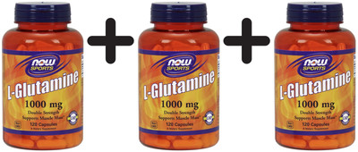 3 x NOW Foods L-Glutamine, 1000mg - 120 caps (180,42 EUR/kg)
