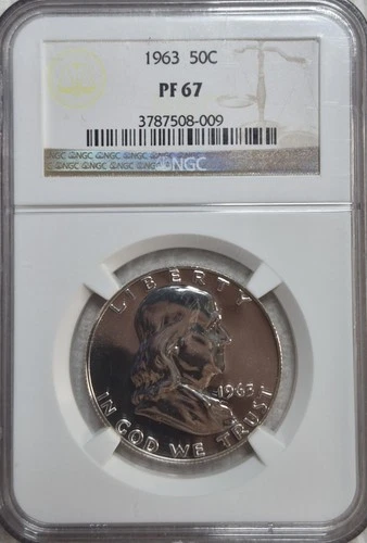 1963 P Benjamin Franklin Silver Half Dollar. NGC PF67. A0920.