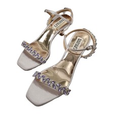 Kenya Kitten Heel Sandals Party Wedding Embellished by Badgley Mischka Size 6