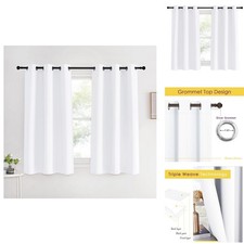 NICETOWN Curtain Panels 2 Panels 42x60 White Grommet Top 50% Sunlight Blocker