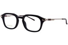 Gucci GG1891O 001 Eyeglasses Men's Black/Gold Full Rim Rectangle Shape 49mm