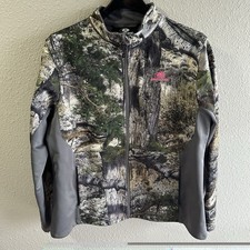 Mossy Oak Womens Xl 1618 Softshell Jacket Camo Hunting Full Zip Pink Logo Mossy Oak Womens Xl 1618 Softshell Jacket Camo Hunting Full Zip Pink Logo