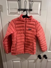 Patagonia Kids XXL 16/18 Coral Orange Zip Up Down Sweater Jacket