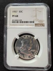 1957 Franklin Half Dollar Proof NGC PF68 Silver 50c Bright White Blast White Gem