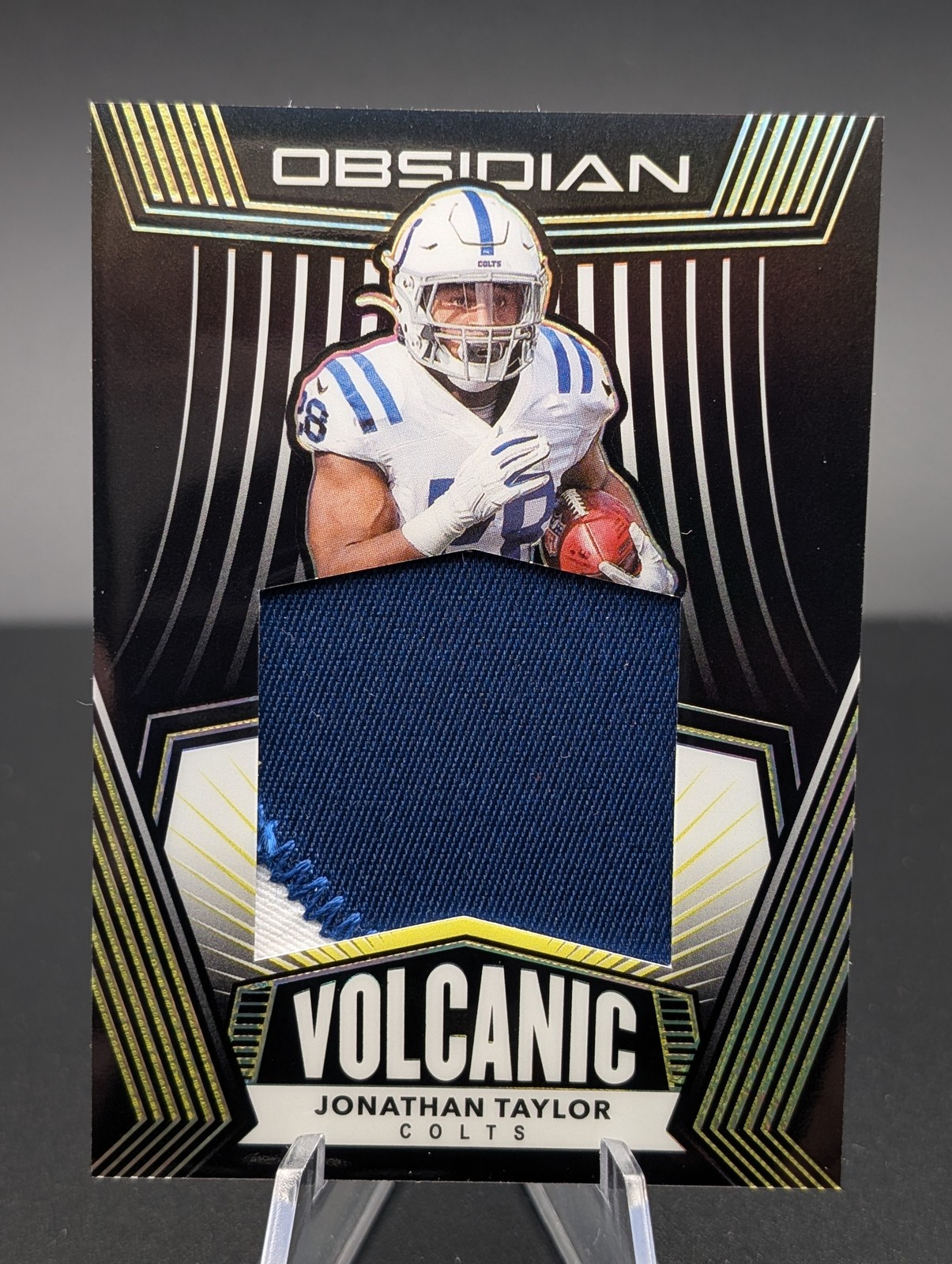 Jonathan Taylor Panini Obsidian Volcanic Material #VM16 Electric Etch-Blue Finite 1/1