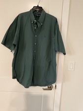Ralph Lauren Blake Men's Green Short Sleeve Logo Button Down Shirt Size XL