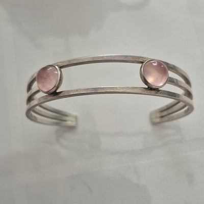 NE From Dänemark Armreif 925 Sterling Silber mit Rosenquarz