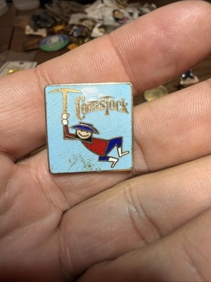Comstock Lapel Pin Blue Enamel Hotel Casino Reno Nevada