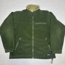 Vintage LL Bean Fleece Jacket Full Zip Mens Large Green Polartec Made in USA