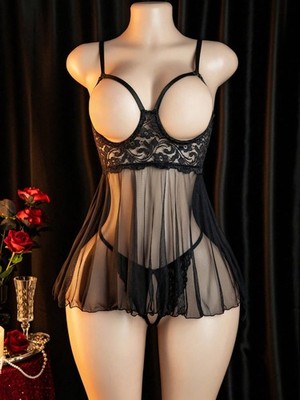 Sexy lingerie set: cut out dress and thong for women cheap24