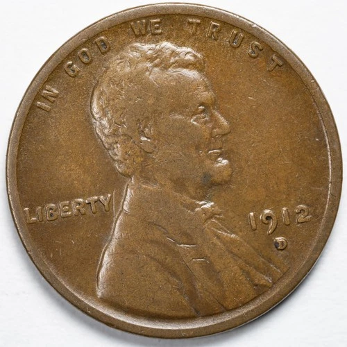 1912-D Lincoln Wheat Penny Cent Denver Mint - Fine (F)