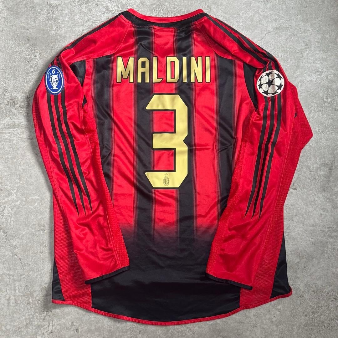 AC Milan 04/05 #3 Maldini Long Sleeve Jersey L Champions League