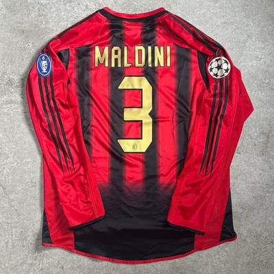 AC Milan 04/05 #3 Maldini Long Sleeve Jersey L Champions League