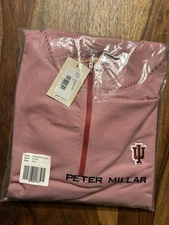 Peter Millar Quarter Zip Red Logo Red White Stripes Men's Size XXL Indiana