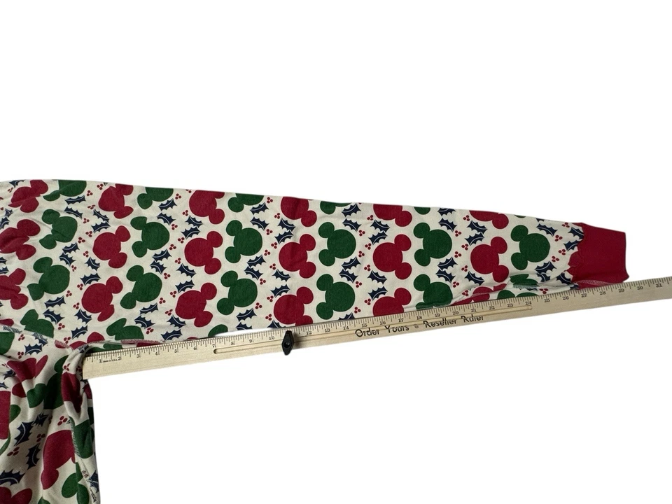 Hanna Anderson Disney Pajama Set Womens Large Red Mickey Mouse Holiday Family - Image 4 of 4