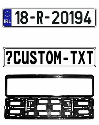 New Ireland Irish EEC European Front License Plate(Custom) & Mounting Frame