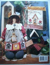Garden primitive Rag doll and pillow craft pattern uncut