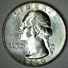 1960 Washington SILVER U.S. Quarter BU Coin from Roll 25c Twenty-Five Cents