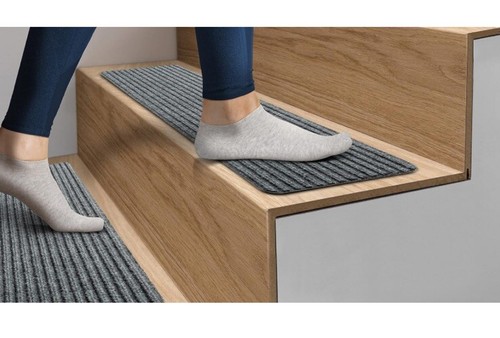 Tansciossa Grey 30x8 Pre Cut Rectangular Stair Treads For Wooden Steps 15 Pack - Picture 4 of 9