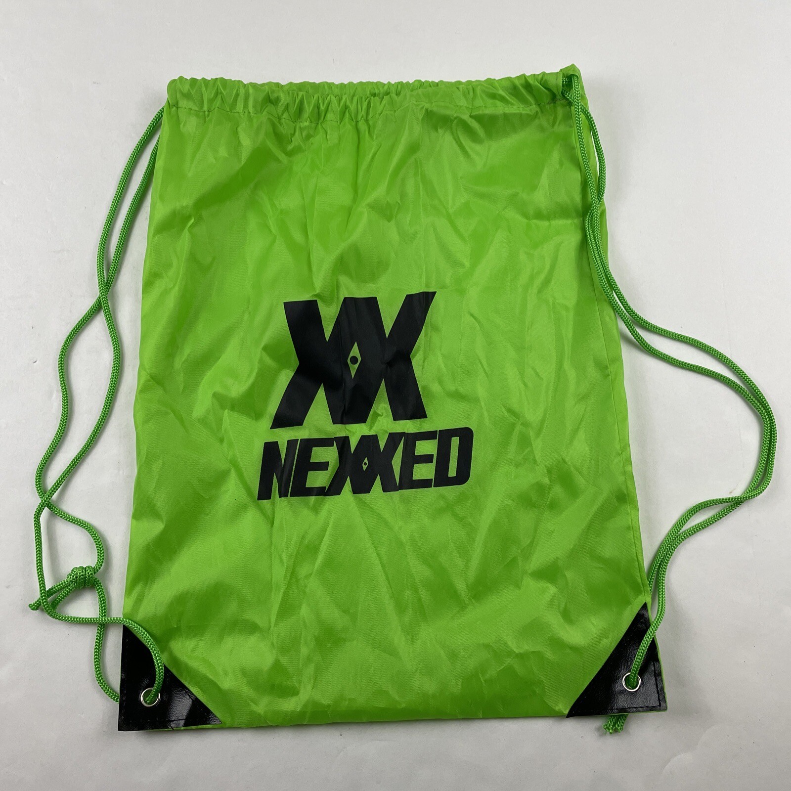 Nexxed Drawstring Backpack Polyester Lightweight Green Black Pickleball