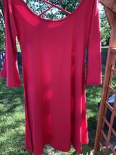 24seven Women’s Plus Size Small Comfort Apparel Red Short Dress