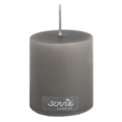 1 SOVIE pillar candle in brown 5x6cm - candle block candle votive candle flat head candle