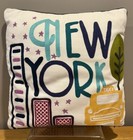 Pottery Barn Teen New York City Square Throw Pillow EMBROIDERED Down Fill Zipper