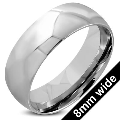 Schlichter 8 mm gravierbarer Edelstahlring | Unisex | Ehering | Daumenring