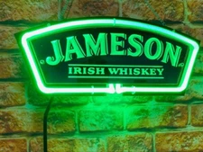14" Jameson Irish Whiskey 3D Carved Neon Sign Light Lamp Visual Collection Bar