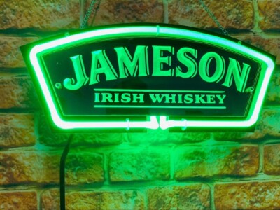 14'' Jameson Irish Whiskey 3D Carved Neon Sign Light Lamp Visual Collection Bar