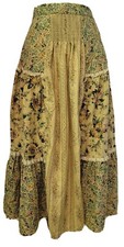 VTG Judy Knapp California Floral Print  Lace Maxi Skirt CottageCore Farmcore Sm