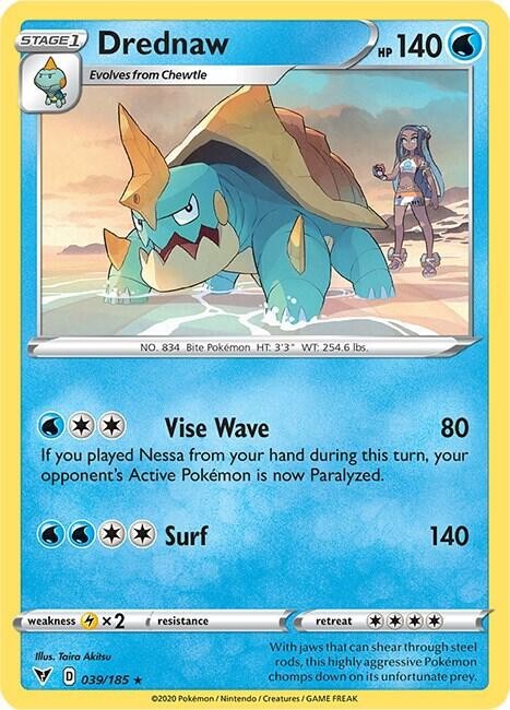 Drednaw 039/185 Rare Vivid Voltage Pokemon TCG NM