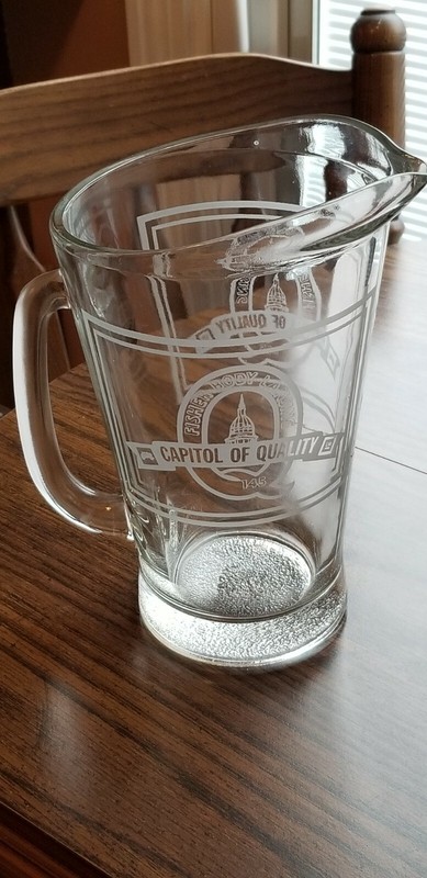 Vintage Glass Pitcher Fisher Body Lansing GM 145