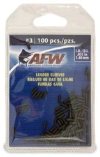 AFW American Fishing Wire Single Barrel Crimp Sleeves, Size #3/.055", Black 