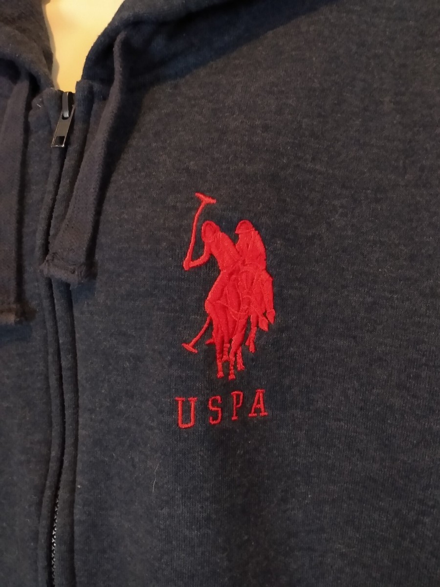 U.S. Polo Assn USPA Full Zip Fleece Hoodie Sz M Unisex Dark U.S. Polo Assn USPA Full Zip Fleece Hoodie Sz M Unisex Dark