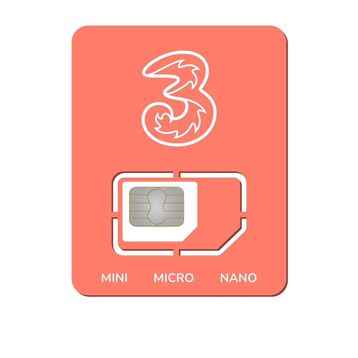 Three Network Cell Phone SIM Cards