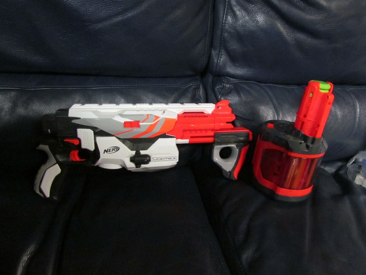 ナーフ NERF VORTEX PYRAGON 純正ディスク付き Nerf Vortex Pyragon Disc Blaster with Drum Magazine | eBay