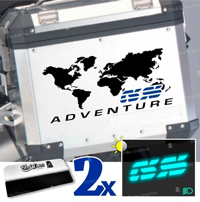 N.2 Stickers Map The World Compatible With BMW GS Adventure Suitcase