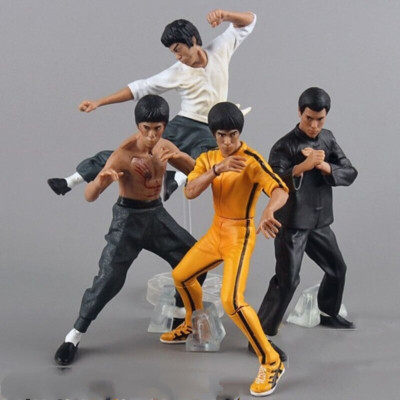 New 4Pcs/set Bruce Lee Action Doll Toy Series Doll Statue Bruce Lee Model Gift