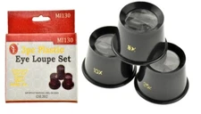 Sona Enterprises 3Pc Set-Plastic Eye Loupes (2.5x,5x,10x) in a Plastic Box