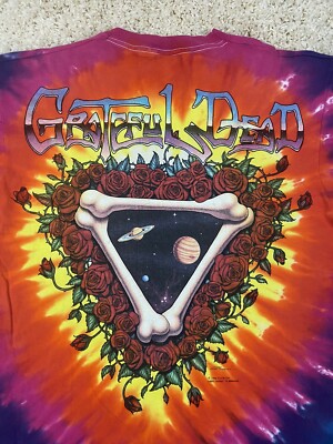 VINTAGE 1992 GRATEFUL DEAD SPACE YOUR FACE t shirt L LIQUID BLUE