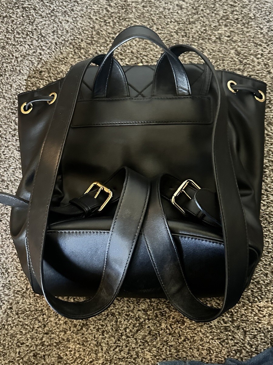 Preowned LOVE MOSCHINO Black Studded Logo Quilted Cinch  display picture 3